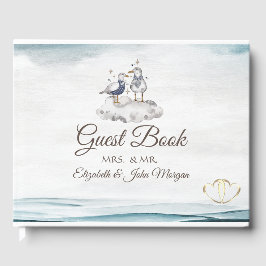 Livro De Visitas Gaivotas à Beira-Mar em Aquarela