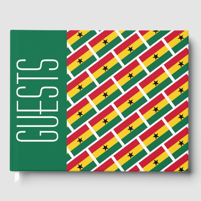 Livro De Visitas GANA FLAG Patriótico Personalizado GREEN Ghanaian (Frente)
