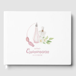 Livro De Visitas Garrafa de perfumes de aquarela Quinceanera Aniver