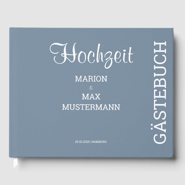 Livro De Visitas Gästebuch Hochzeit Dusty Blue 01 (Frente)
