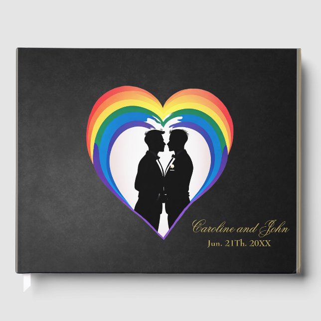 Livro De Visitas Gay elegante silhuetas. (Frente)