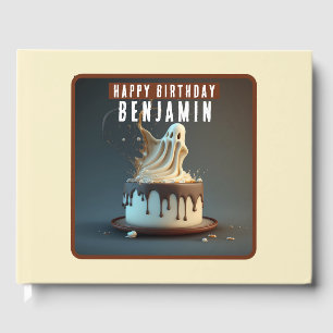 Livro De Visitas Ghost teme Bolo de Chocolate - Aniversário