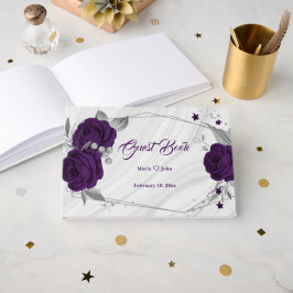 Livro De Visitas gic royal royal florple Folha de prata geométrica