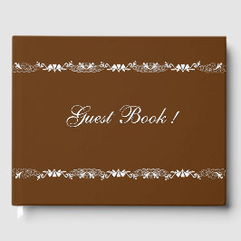 Livro De Visitas Gingerbird Brown and White Design Guest Book