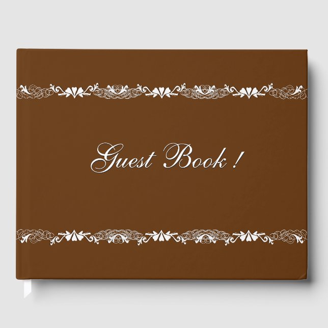 Livro De Visitas Gingerbird Brown and White Design Guest Book (Frente)