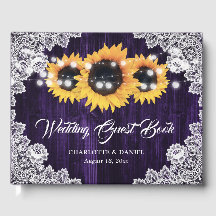 Girassol Roxo de Madeira Floral Renda Casamento