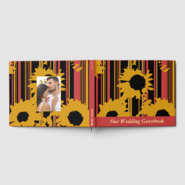 Livro De Visitas Girassol Verão Dourado Vermelho Casamento Foto