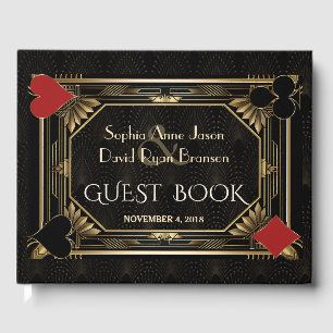 Livro De Visitas Glam Art Deco Casino Las Vegas Poker Weding