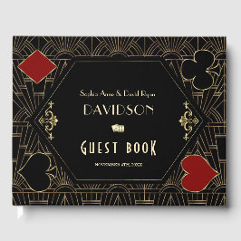 Livro De Visitas Glam Vegas Casino Gold Art Deco Wedding 