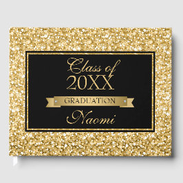 Livro De Visitas Glitter Branco Dourado Sparks