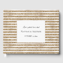 Livro De Visitas Glitter Dourado Rasgos