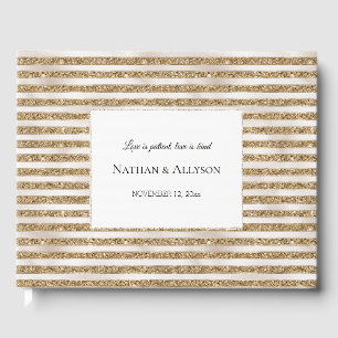 Livro De Visitas Glitter Dourado Rasgos