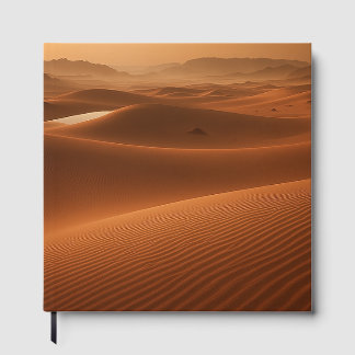 Livro De Visitas Golden Serenity – Desert Landscape at Sunset