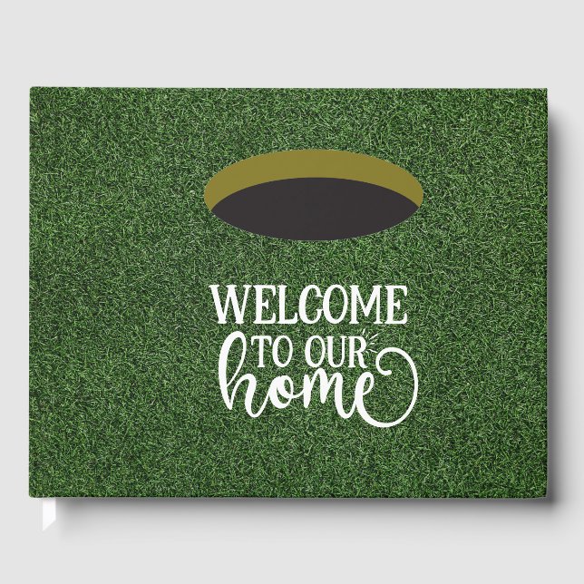 Livro De Visitas Golf Bem-vindo ao nosso golfista doméstico com gra (Frente)