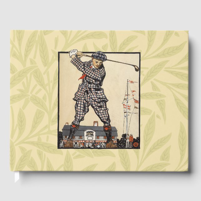 Livro De Visitas Golf Golfer Vintage Antiguamente Golfe (Frente)