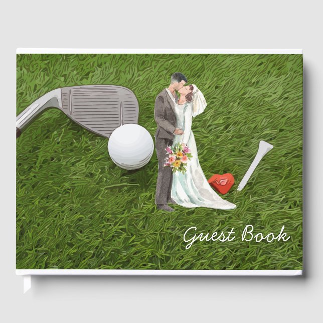 Livro De Visitas Golf Guest bola de golfe e casamento (Frente)