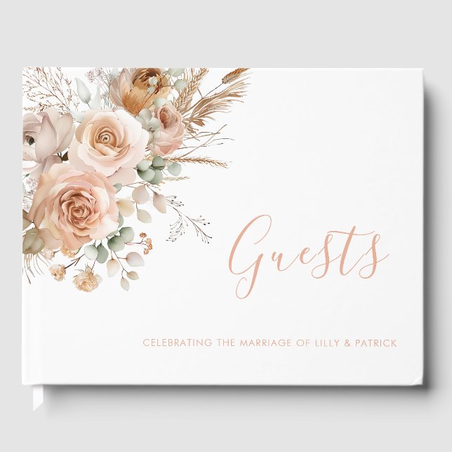 Livro De Visitas Gorgeous Boho Floral Wedding (Frente)