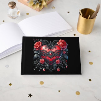 Livro De Visitas Gothic Heart Valentine Guest Book