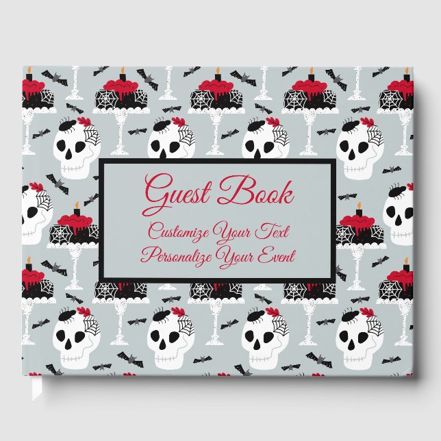 Livro De Visitas Gótico Aniversário Graduação Bolo de Aranha Esquel (Frente)