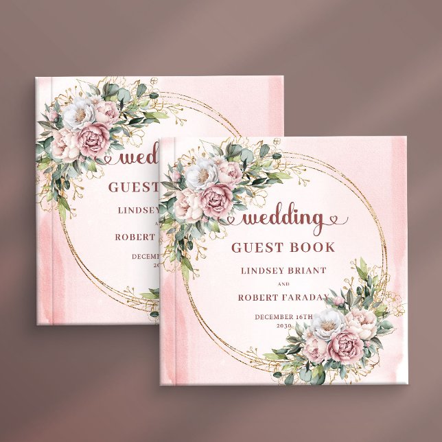 Livro De Visitas Graceful Blush Pink Flowers Eucalyptus Guest Book (Graceful Blush Pink Flowers Eucalyptus Guest Book)