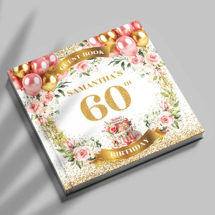 Livro De Visitas Graceful Boho 60th Birthday Guest Book Glitter Pop