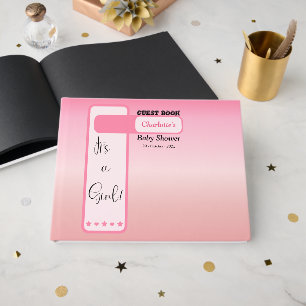 Livro De Visitas Gradiente Rosa Olhar Bonito Texto Baby Shower Adiv