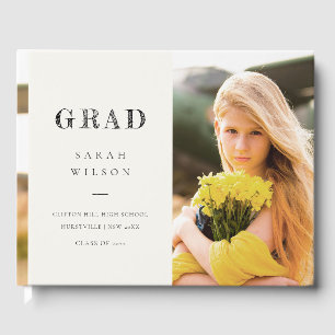 Livro De Visitas Graduação de Foto Limpa Mínima Elegante