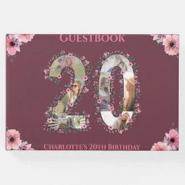 Livro De Visitas Grande 20 de Aniversário Foto Collage Flower Girl
