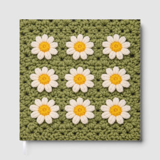 Livro De Visitas Green Daisy Granny Square Crochet Pattern Floral