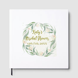 Livro De Visitas Green eucalyptus floral bridal shower name date go