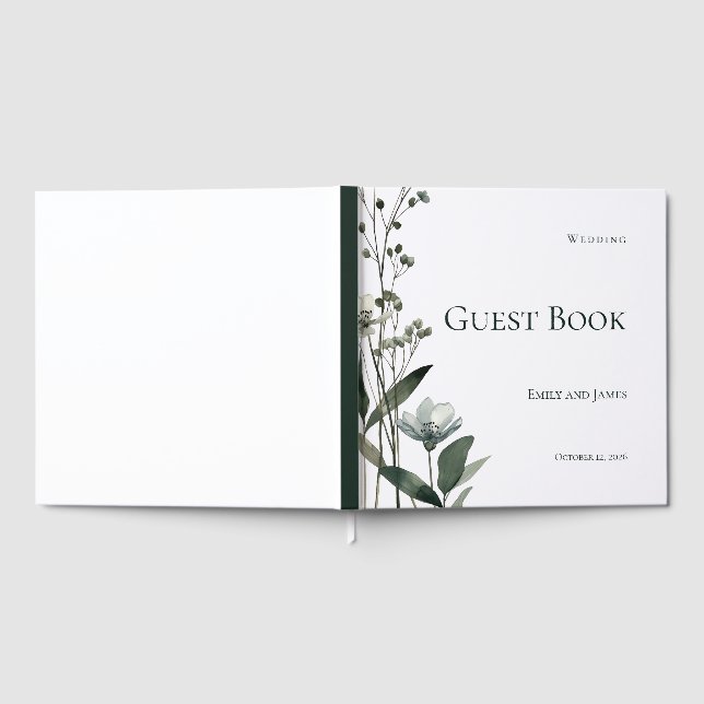 Livro De Visitas Green Floral Botanical Wedding (Completo)