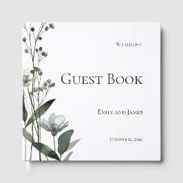 Livro De Visitas Green Floral Botanical Wedding