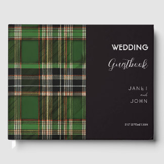 Livro De Visitas Green Scottish Tartan Wedding