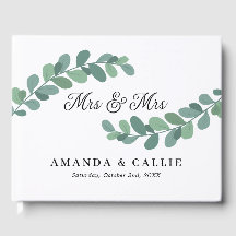 Greenery Branches Sra. e Sra. Casamento Lésbico