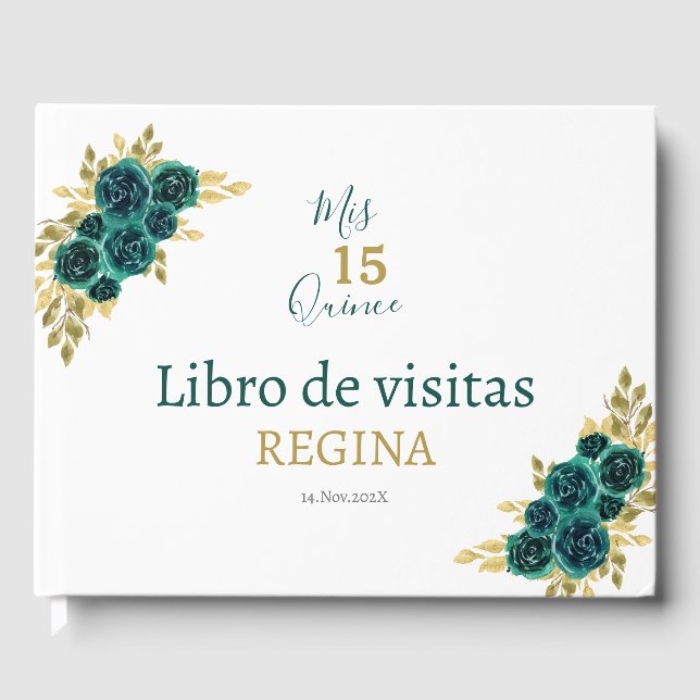 Livro De Visitas Greenery Floral Quinceañera (Frente)