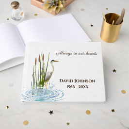 Livro De Visitas Grua-de-sandhill entre taboas para funeral 