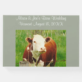 Livro De Visitas Guestbook Barn Wedding Cow Casal (Nomes)