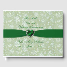 Livro De Visitas Guestbook Bold Damask 55º aniversário