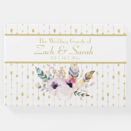 Livro De Visitas Guestbook bonito para Buquê Boho e Setas