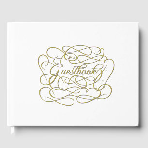Livro De Visitas Guestbook branco com cartazes de rico