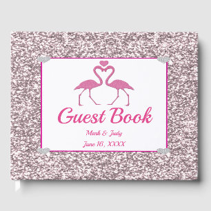 Livro De Visitas Guestbook cor-de-rosa do casamento do amor do