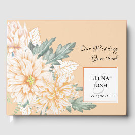 Livro De Visitas Guestbook de Casamento Dahlias Marmalade