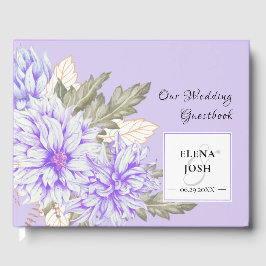 Livro De Visitas Guestbook de Casamento de Dahlias Ametyst