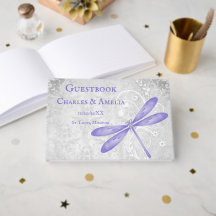 Guestbook de Casamento de Dragonfly Roxo