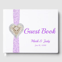 Guestbook de Casamento de Fita Roxo Unicorn