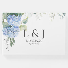 Livro De Visitas Guestbook de Casamento de Hydrangea Floral de Chic