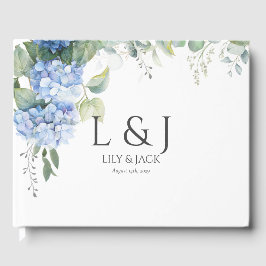 Livro De Visitas Guestbook de Casamento de Hydrangea Floral de Chic