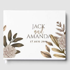 Livro De Visitas Guestbook de Casamento Floral da Chic Elegance Rus