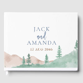 Livro De Visitas Guestbook de Casamento Florestal de Montanha Natur