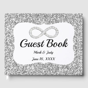 Livro De Visitas Guestbook de Casamento Infinito do Diamond Glitter